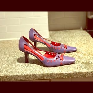 Sergio Rossi lavender with orange bow